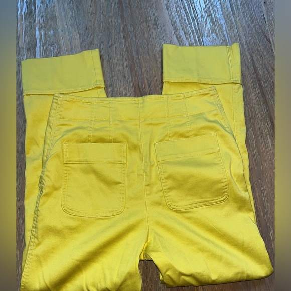 Anthropologie Maeve Yellow Cigarette Capri Pants Jeans size US10 - Picture 10 of 11